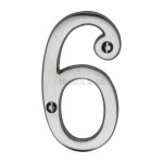 M Marcus Heritage Brass Numeral 6 - Face Fix 76mm Traditional font